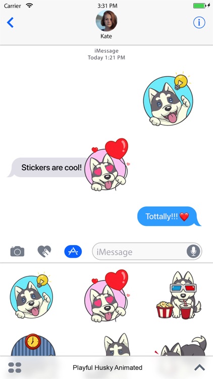 Playful Husky Animated Sticker