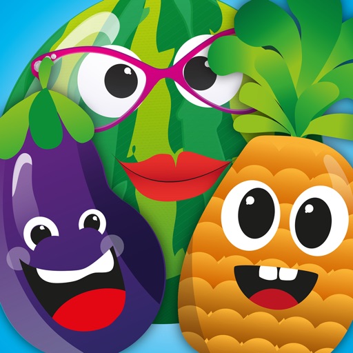 Fruit and vegetables fun faces from Kitchen Garden icon