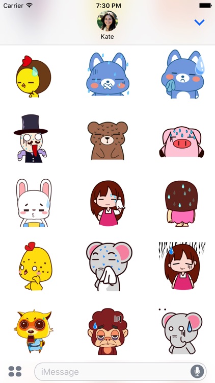 Sweating Animals Animated Emoji Stickers