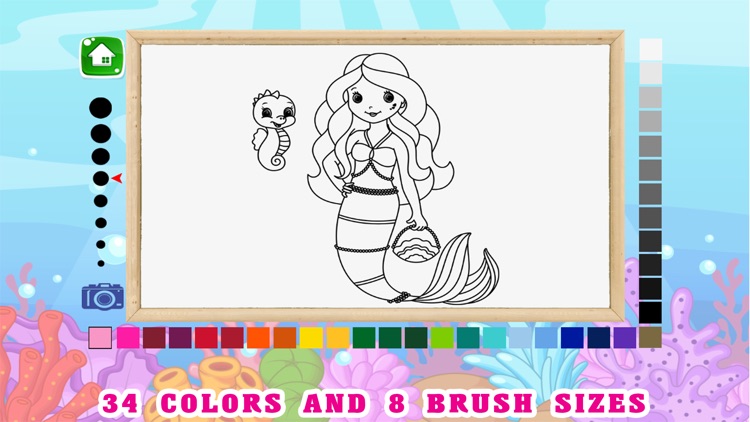 Cute Mermaid Coloring Book Pages Free - Kids Games screenshot-3