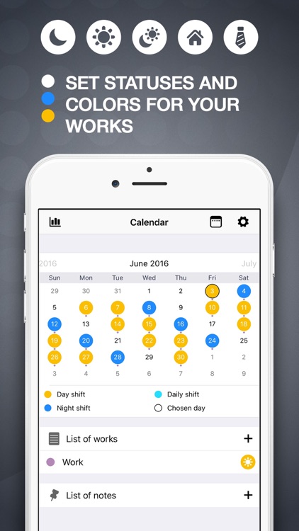 My Work Schedule GOLD - Shift Planning Calendar