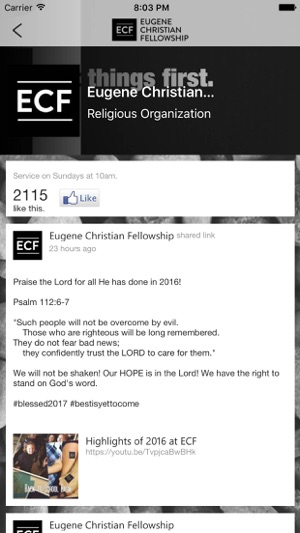 Eugene Christian Fellowship App(圖2)-速報App