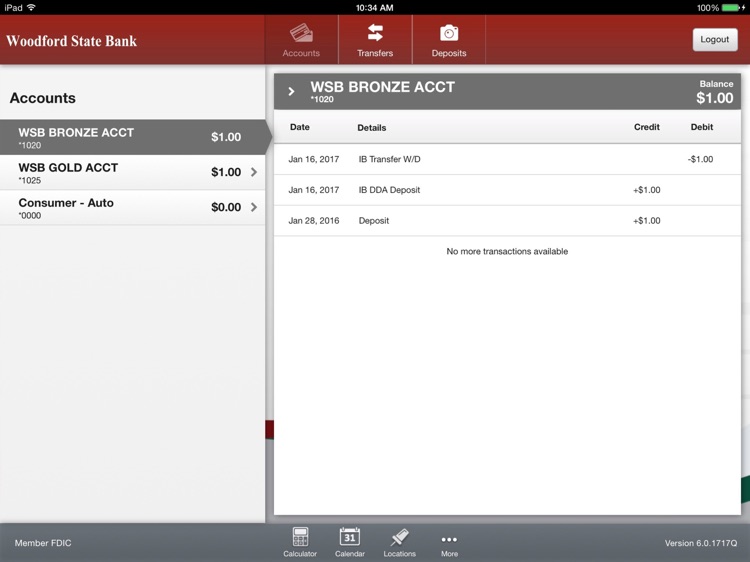 Woodford State Bank for iPad