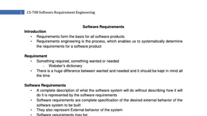 CS708 - Software Requirement Engineering
