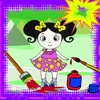 Paint Page Game Little Girls Version