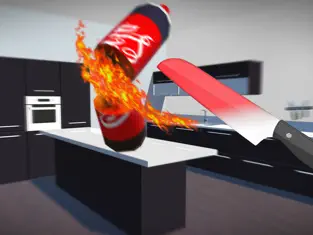Screenshot 1 Bottle Flip vs Glowing Hot Knife Simulator iphone