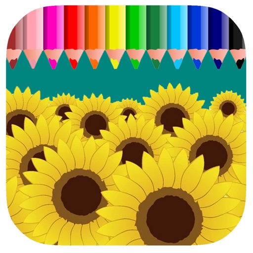 Sunflower Coloring Book Game For Kids Edition Icon