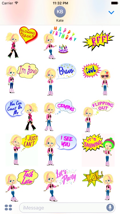 Izzy's Animated Girl Stickers Emoji