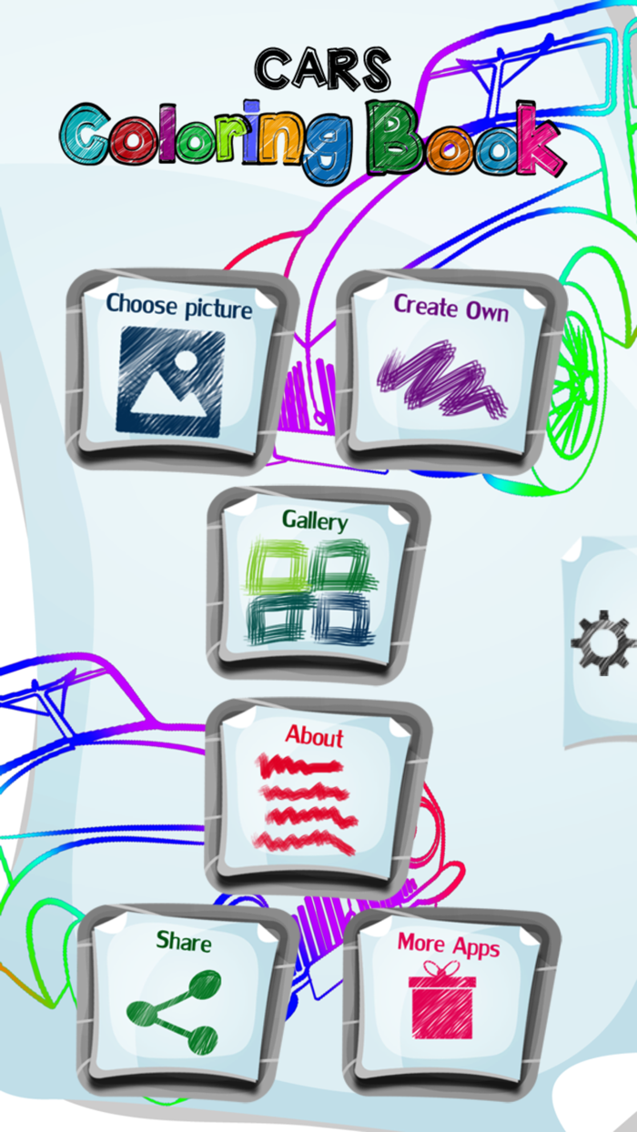 Cars Coloring Book App
