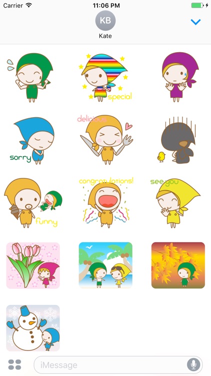 Lillian The Lovely Little Girl English Stickers