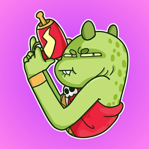 Alien Lizard Stickers iOS App