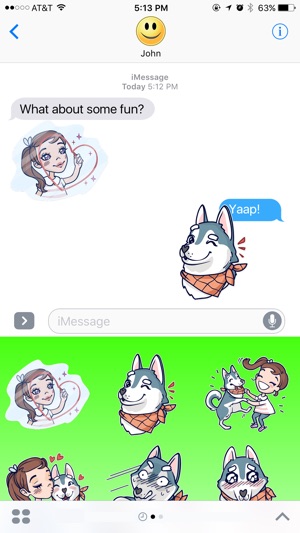 Cute Dog Husky and Girl Stickers(圖2)-速報App