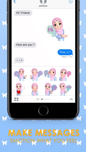 Amarena Hijabgirl ENG Stickers for iMessage(圖2)-速報App