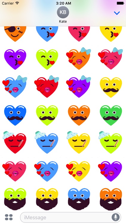 Heart Face Love Multicolor Emojis Stickers screenshot-4