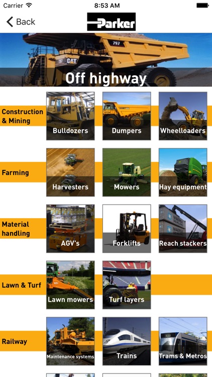 Parker Mobile Product Selector