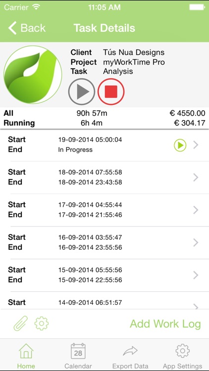 myWorkTime - Timesheet, Time and Billing Tracker