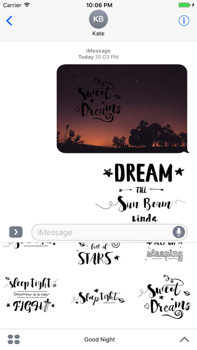 Good Night Typography Stickers for iMessageのおすすめ画像3