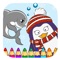 Coloring Book Game Penguin And Dolphin Version