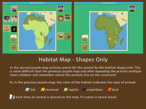 Animals of Africa - Montessori Geography - náhled