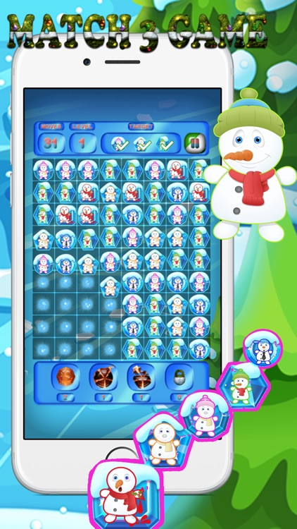 happy snowman match 3