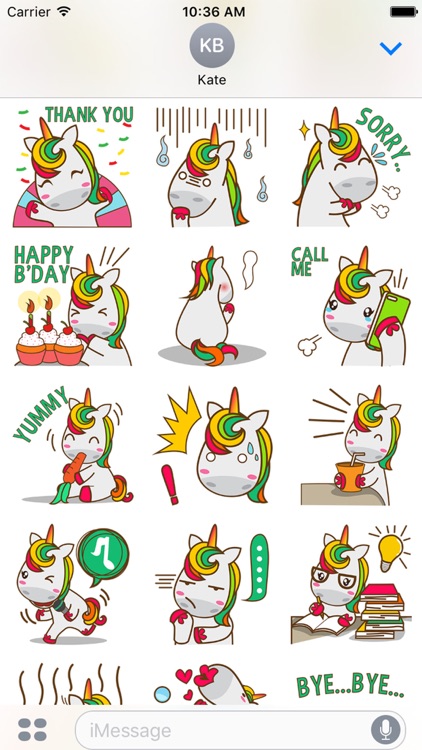 Magi sweet and cute unicorn for iMessage Sticker