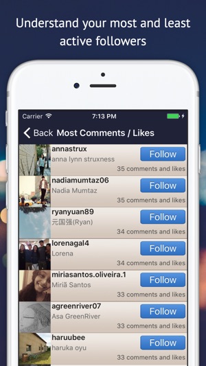 snimki ekrana iphone - instagram follow unfollow program