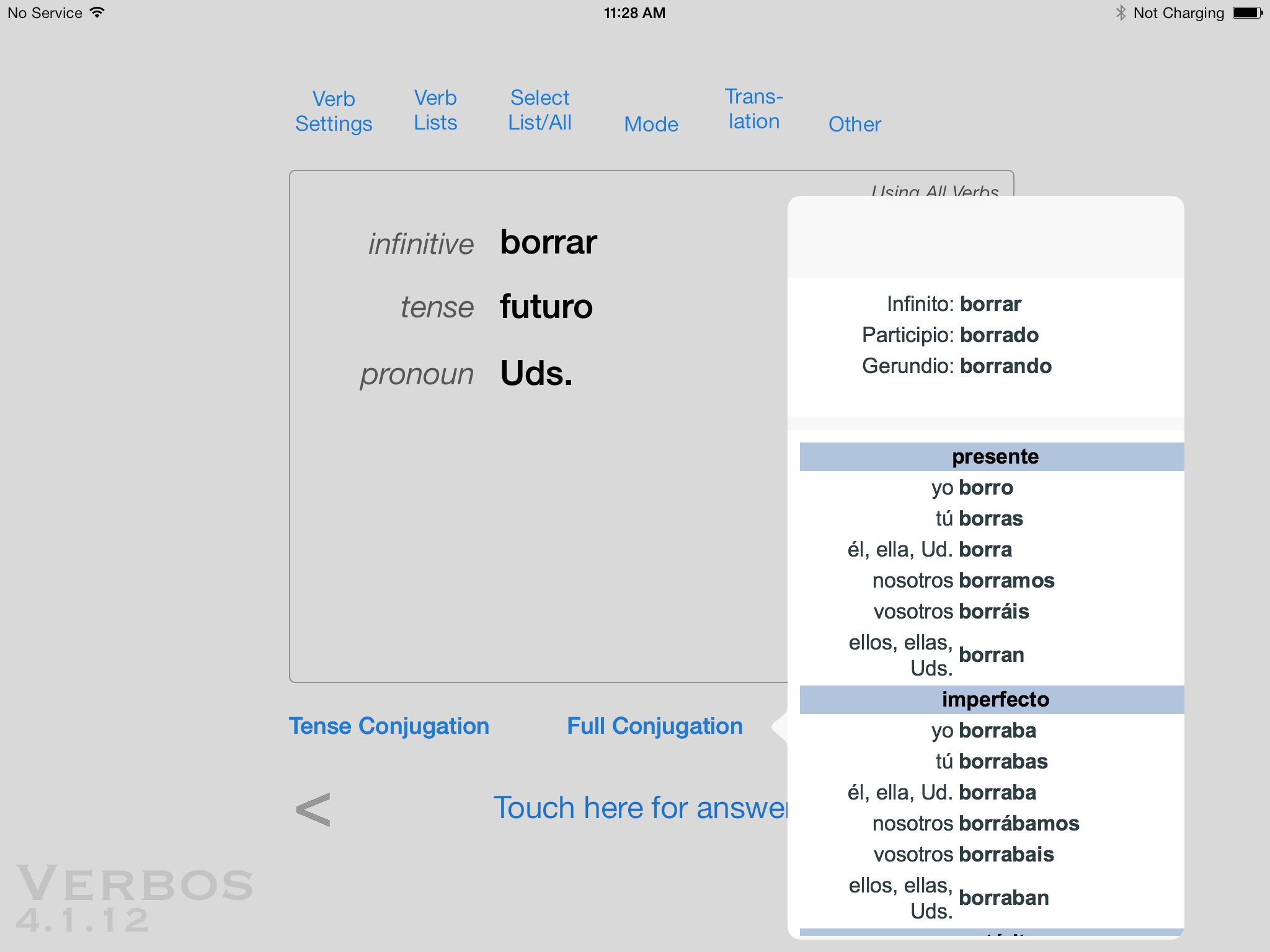 Verbos - Spanish Verb Trainer screenshot 4