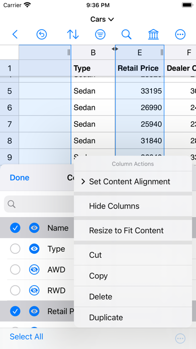 Easy CSV Editor Mobile screenshot 4
