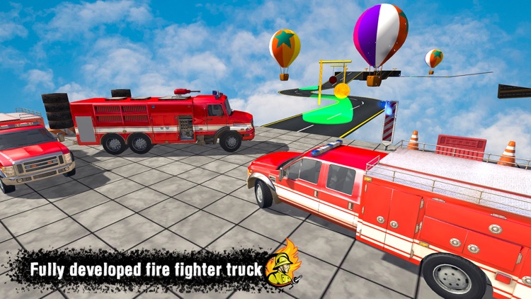 Fire Truck Stunt Racing Games