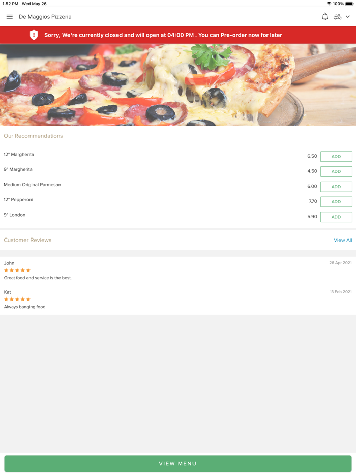 De Maggios Pizzeria.