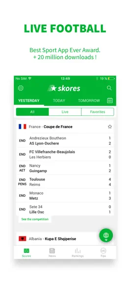 Game screenshot Live Soccer Scores -Skores mod apk