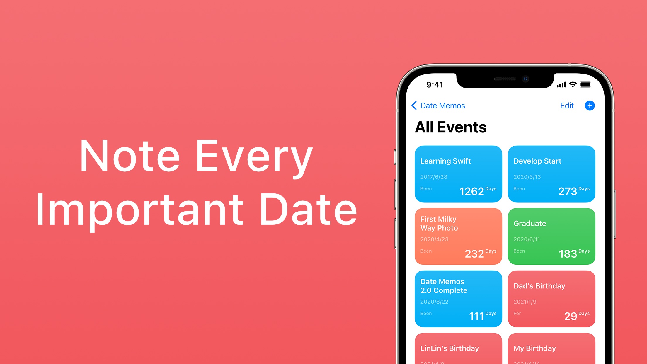 Screenshot do app Date Memos
