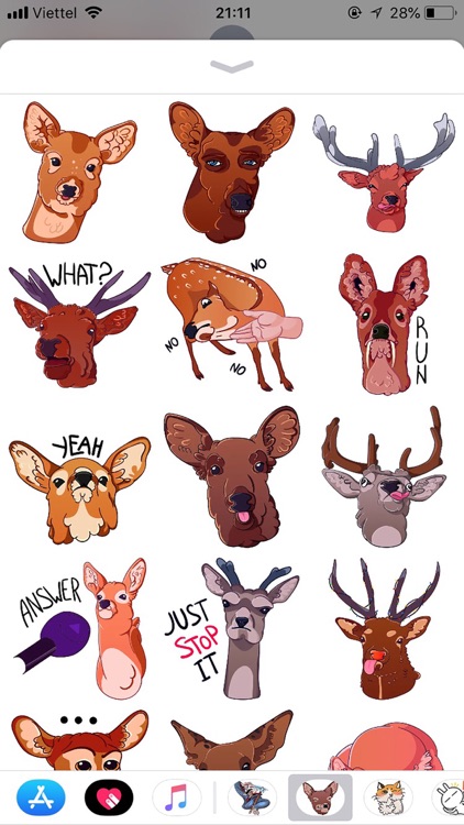 Deer Emoji Funny Stickers