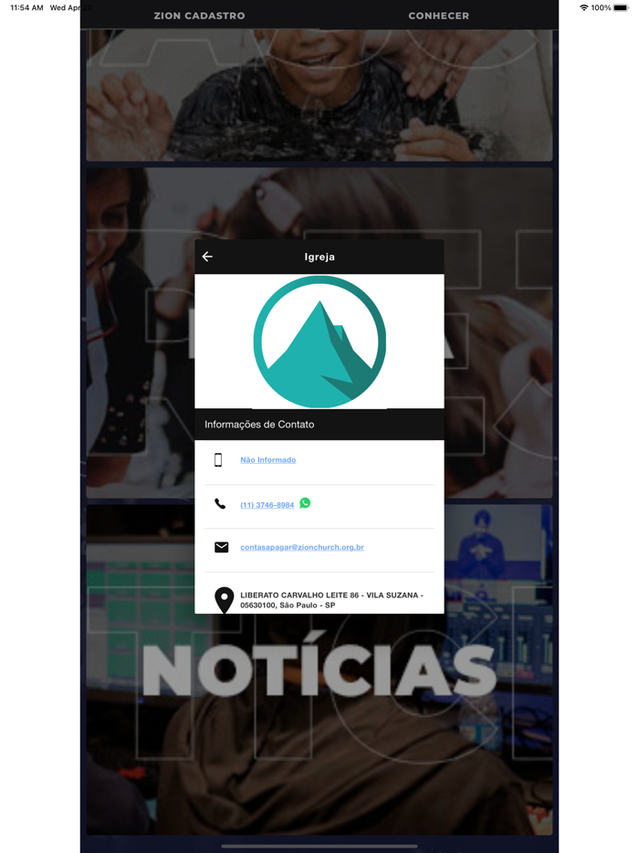 Zion Church Cadastro