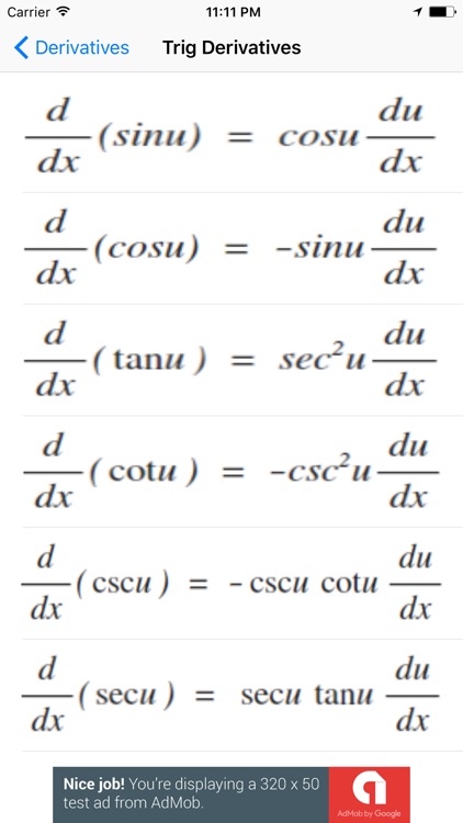 Calculus Formulas AP screenshot-3