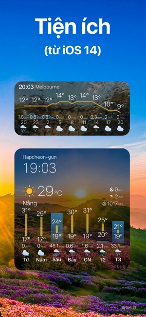 Thời tiết và Widget - Weawow