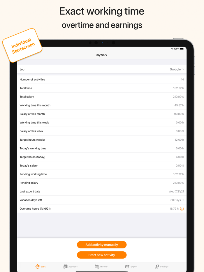 myWork - Time tracking