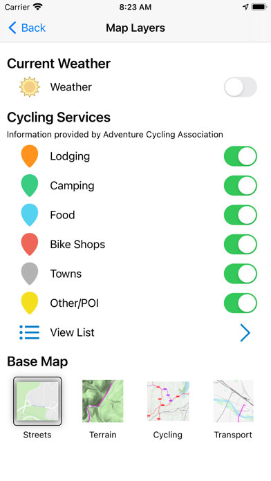 Bicycle Route Navigator Screenshot