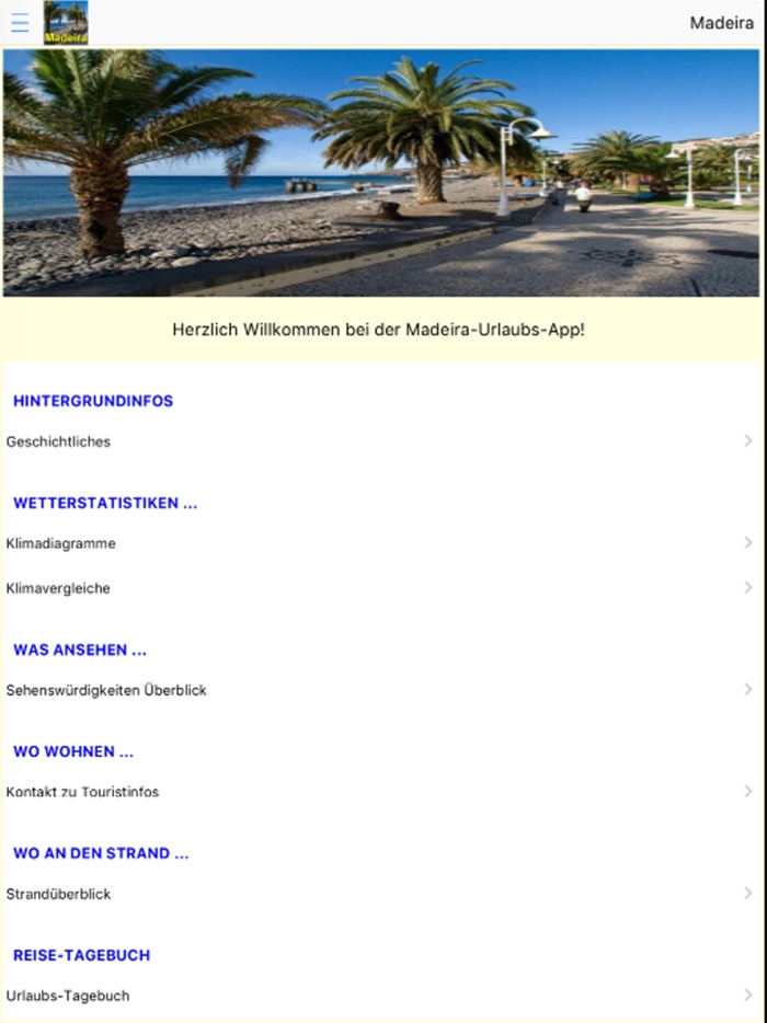 Madeira App für den Urlaub