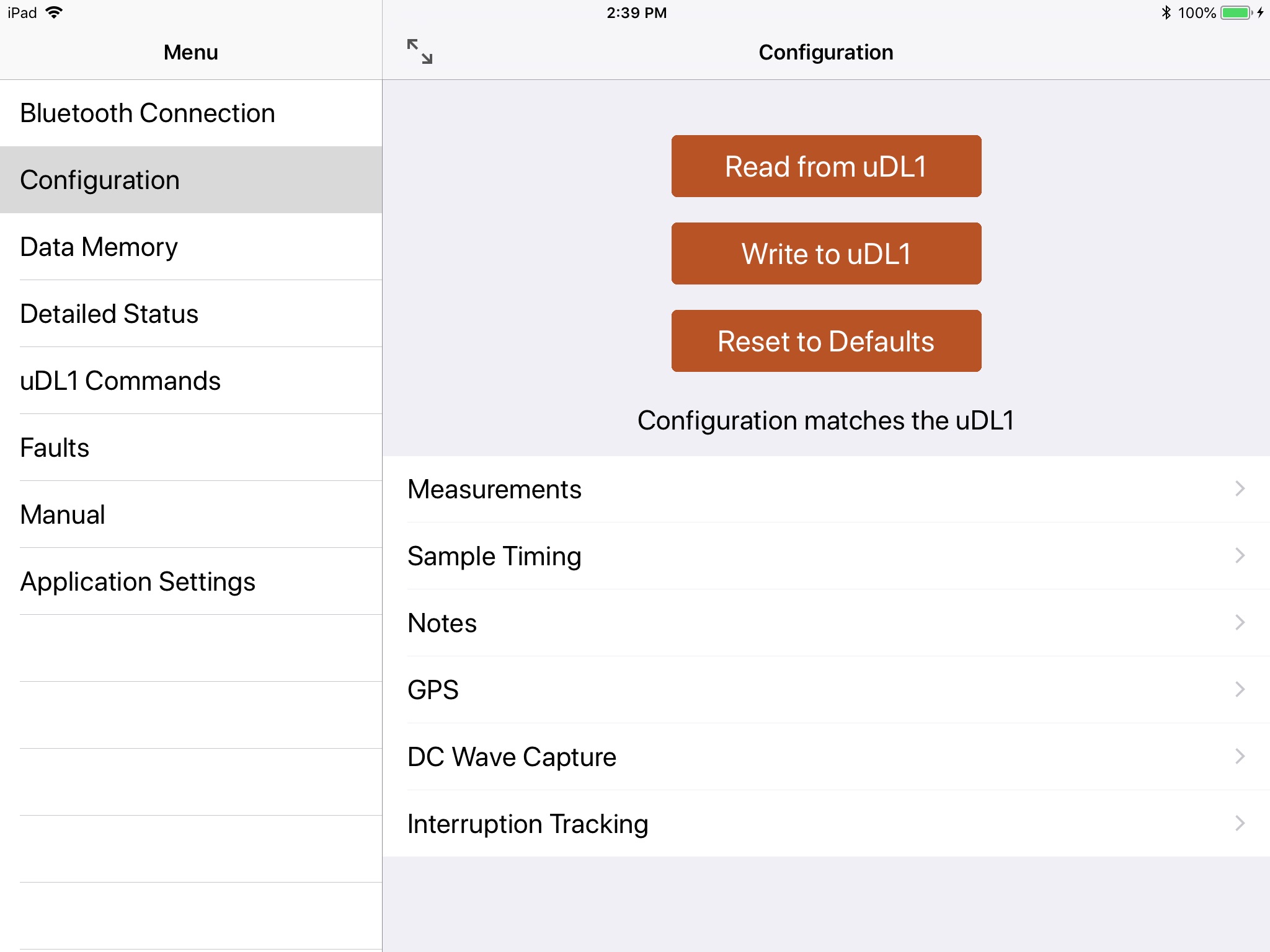 uDL1 Config screenshot 2