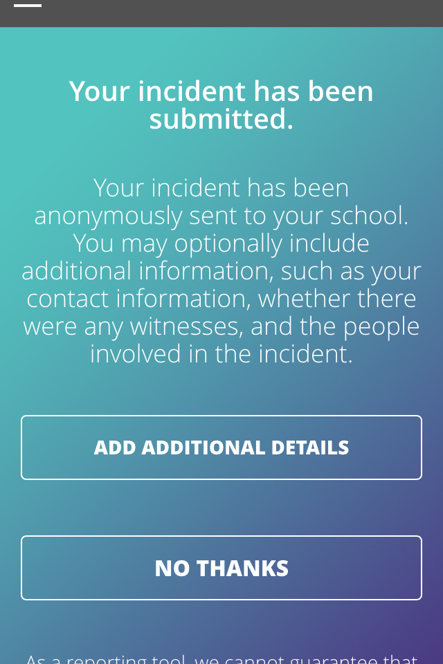 BRIM Anonymous Bullying Report