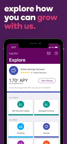 Ally: Banking & Investing app screenshot