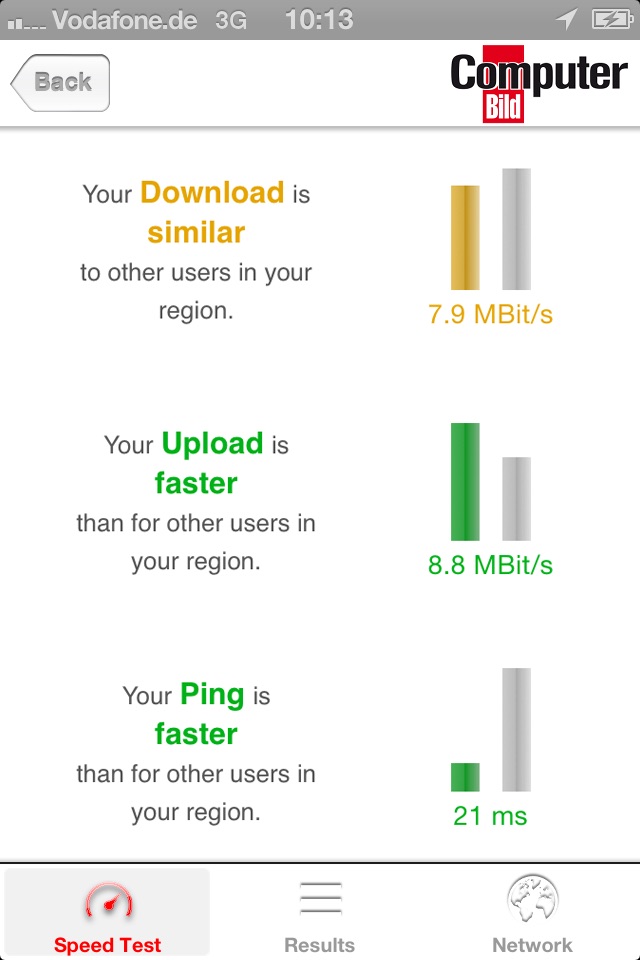 COMPUTER BILD Speedtest screenshot 2