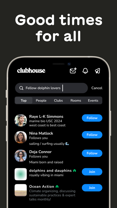 Clubhouse iPhone app afbeelding 8