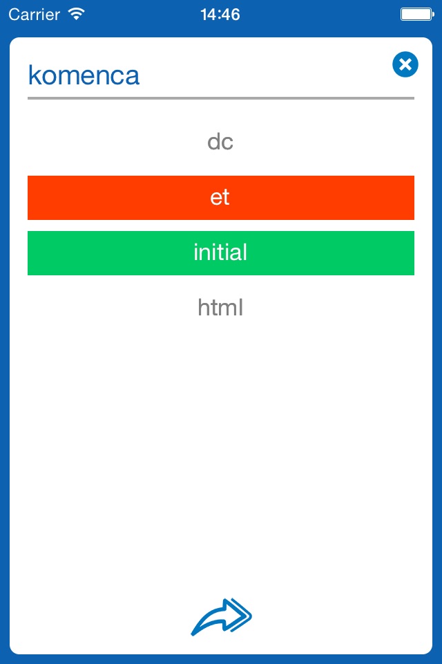Esperanto−English dictionary screenshot 4