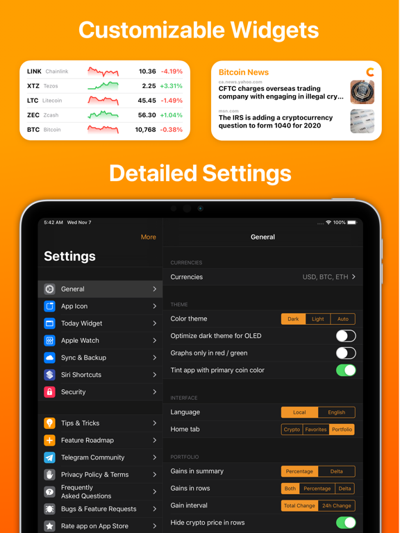 Crypto Pro - Portfolio-Tracker iPad app afbeelding 3