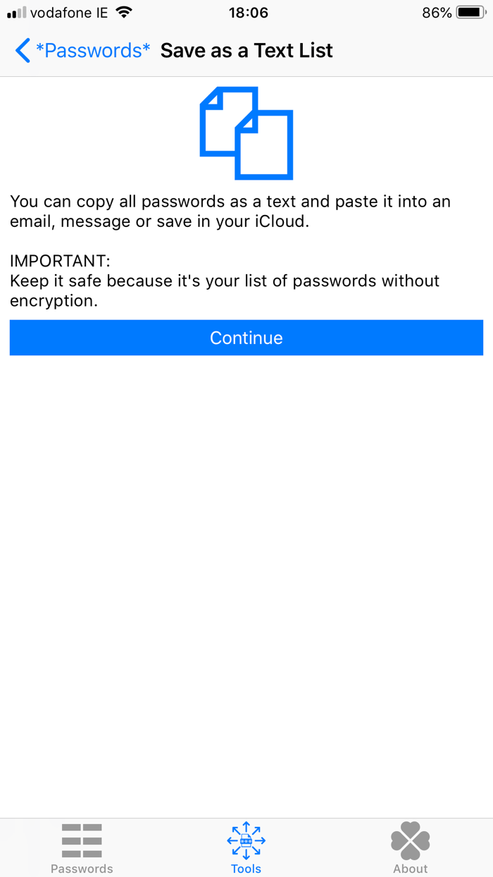 Passwords Select  Paste