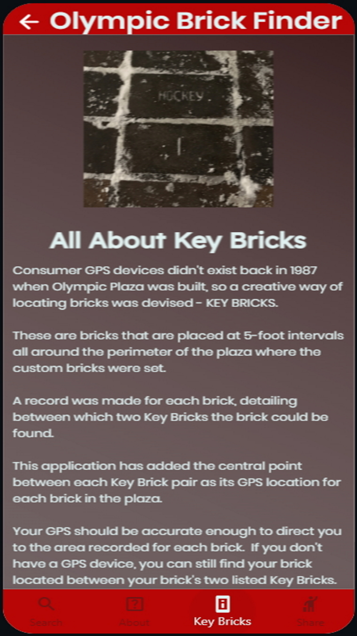 Olympic Brick Finder