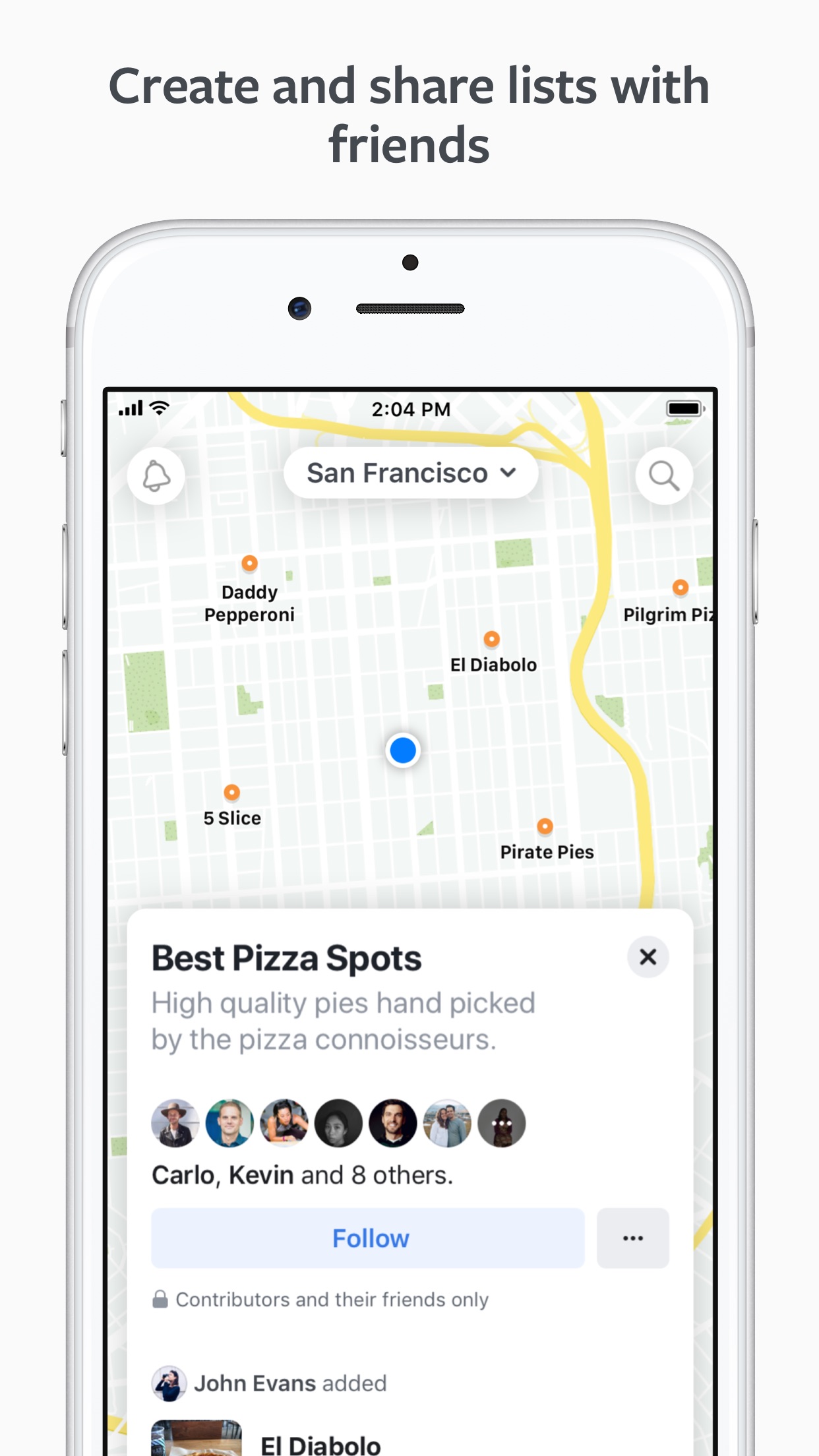 Screenshot do app Facebook Local