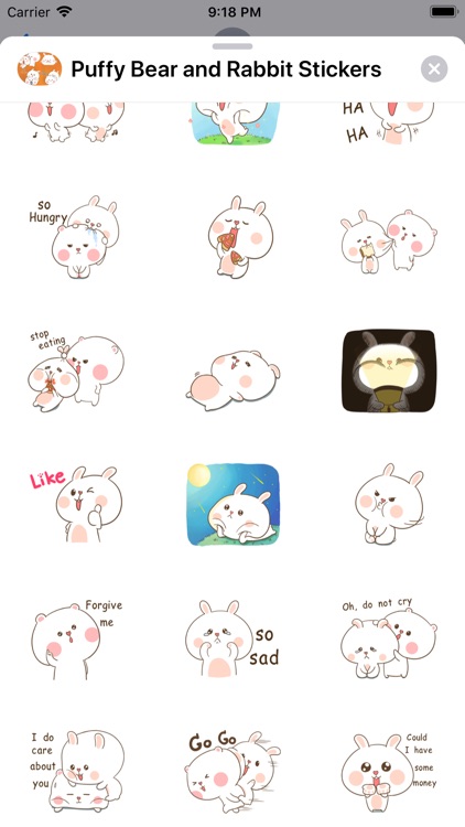 Puffy Bear and Rabbit Stickers